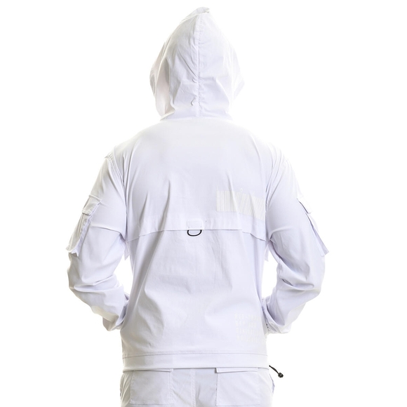 Switch White Hooded Jacket with Black Button Details - Picture 7 of 7